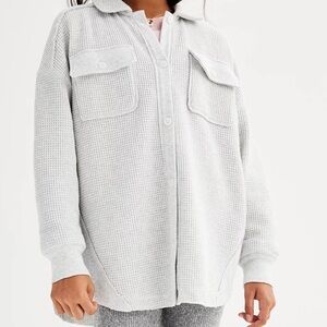 The Limited Too Gray Waffle Knit Shacket
